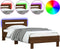 vidaXL - Bedframe - met - hoofdbord - en - LED - bruin - eikenkleur - 100x200 - cm