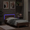 vidaXL - Bedframe - met - hoofdbord - en - LED - bruin - eikenkleur - 90x200 - cm