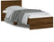 vidaXL - Bedframe - met - hoofdbord - en - LED - bruin - eikenkleur - 90x200 - cm