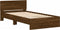 vidaXL - Bedframe - met - hoofdbord - en - LED - bruin - eikenkleur - 100x200 - cm