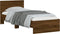 vidaXL - Bedframe - met - hoofdbord - en - LED - bruin - eikenkleur - 75x190 - cm