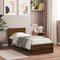vidaXL - Bedframe - met - hoofdbord - en - LED - bruin - eikenkleur - 90x200 - cm