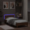 vidaXL - Bedframe - met - hoofdbord - en - LED - bruin - eikenkleur - 100x200 - cm