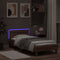 vidaXL - Bedframe - met - hoofdbord - en - LED - bruin - eikenkleur - 75x190 - cm