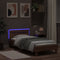 vidaXL - Bedframe - met - hoofdbord - en - LED - bruineikenkleurig - 90x190 - cm