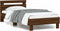 vidaXL - Bedframe - met - hoofdbord - en - LED - bruineikenkleurig - 90x190 - cm