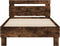 vidaXL - Bedframe - met - hoofdbord - en - LED - gerookt - eikenkleur - 100x200 - cm