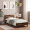 vidaXL - Bedframe - met - hoofdbord - en - LED - gerookt - eikenkleur - 100x200 - cm