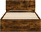 vidaXL - Bedframe - met - hoofdbord - en - LED - gerookt - eikenkleur - 100x200 - cm