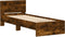 vidaXL - Bedframe - met - hoofdbord - en - LED - gerookt - eikenkleurig - 90x200 - cm