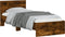 vidaXL - Bedframe - met - hoofdbord - en - LED - gerookt - eikenkleurig - 90x200 - cm