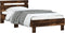 vidaXL - Bedframe - met - hoofdbord - en - LED - gerookt - eikenkleurig - 90x200 - cm