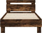 vidaXL - Bedframe - met - hoofdbord - en - LED - gerookt - eikenkleurig - 75x190 - cm