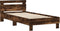 vidaXL - Bedframe - met - hoofdbord - en - LED - gerookt - eikenkleurig - 75x190 - cm
