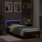 vidaXL - Bedframe - met - hoofdbord - en - LED - gerookt - eikenkleurig - 90x190 - cm