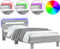vidaXL - Bedframe - met - hoofdbord - en - LED - grijs - sonoma - eiken - 100x200 - cm