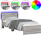 vidaXL - Bedframe - met - hoofdbord - en - LED - grijs - sonoma - eikenkleur - 90x190 - cm
