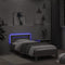 vidaXL - Bedframe - met - hoofdbord - en - LED - grijs - sonoma - eiken - 100x200 - cm