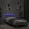 vidaXL - Bedframe - met - hoofdbord - en - LED - grijs - sonoma - eikenkleur - 90x200 - cm