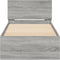 vidaXL - Bedframe - met - hoofdbord - en - LED - grijs - sonoma - eikenkleur - 90x200 - cm