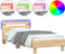 vidaXL - Bedframe - met - hoofdbord - en - LED - sonoma - eikenkleurig - 90x190 - cm