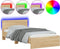vidaXL - Bedframe - met - hoofdbord - en - LED - sonoma - eikenkleurig - 100x200 - cm