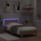 vidaXL - Bedframe - met - hoofdbord - en - LED - sonoma - eikenkleurig - 90x190 - cm
