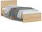 vidaXL - Bedframe - met - hoofdbord - en - LED - sonoma - eikenkleurig - 75x190 - cm