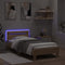 vidaXL - Bedframe - met - hoofdbord - en - LED - sonoma - eikenkleurig - 90x200 - cm