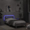 vidaXL - Bedframe - met - hoofdbord - en - LED-verlichting - betongrijs - 100x200 - cm