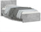 vidaXL - Bedframe - met - hoofdbord - en - LED-verlichting - betongrijs - 90x190 - cm