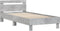 vidaXL - Bedframe - met - hoofdbord - en - LED-verlichting - betongrijs - 100x200 - cm