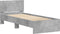 vidaXL - Bedframe - met - hoofdbord - en - LED-verlichting - betongrijs - 90x190 - cm