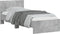 vidaXL - Bedframe - met - hoofdbord - en - LED-verlichting - betongrijs - 75x190 - cm