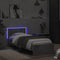 vidaXL - Bedframe - met - hoofdbord - en - LED-verlichting - betongrijs - 75x190 - cm