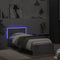 vidaXL - Bedframe - met - hoofdbord - en - LED-verlichting - betongrijs - 90x190 - cm