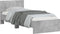 vidaXL - Bedframe - met - hoofdbord - en - LED-verlichting - betongrijs - 90x200 - cm
