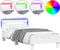 vidaXL - Bedframe - met - hoofdbord - en - LED-verlichting - wit - 90x200 - cm