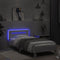 vidaXL - Bedframe - met - hoofdbord - en - LED-verlichting - wit - 90x200 - cm