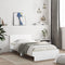 vidaXL - Bedframe - met - hoofdbord - en - LED-verlichting - wit - 100x200 - cm