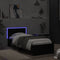 vidaXL - Bedframe - met - hoofdbord - en - LED-verlichting - zwart - 90x200 - cm
