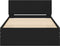 vidaXL - Bedframe - met - hoofdbord - en - LED-verlichting - zwart - 100x200 - cm