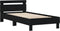 vidaXL - Bedframe - met - hoofdbord - en - LED-verlichting - zwart - 100x200 - cm
