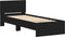 vidaXL - Bedframe - met - hoofdbord - en - LED-verlichting - zwart - 75x190 - cm