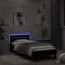 vidaXL - Bedframe - met - hoofdbord - en - LED-verlichting - zwart - 100x200 - cm