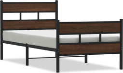 vidaXL - Bedframe - met - hoofdbord - en - voetbord - zonder - matras - 75x190 - cm