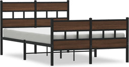 vidaXL - Bedframe - met - hoofdbord - en - voetbord - zonder - matras - 120x190 - cm