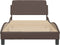 vidaXL - Bedframe - met - hoofdbord - kunstleer - bruin - 100x200 - cm
