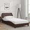 vidaXL - Bedframe - met - hoofdbord - kunstleer - bruin - 100x200 - cm
