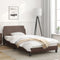 vidaXL - Bedframe - met - hoofdbord - kunstleer - bruin - 100x200 - cm
